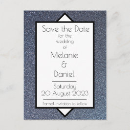 Sparan Modern Art Deco Silver Giltter på dagen Vykort