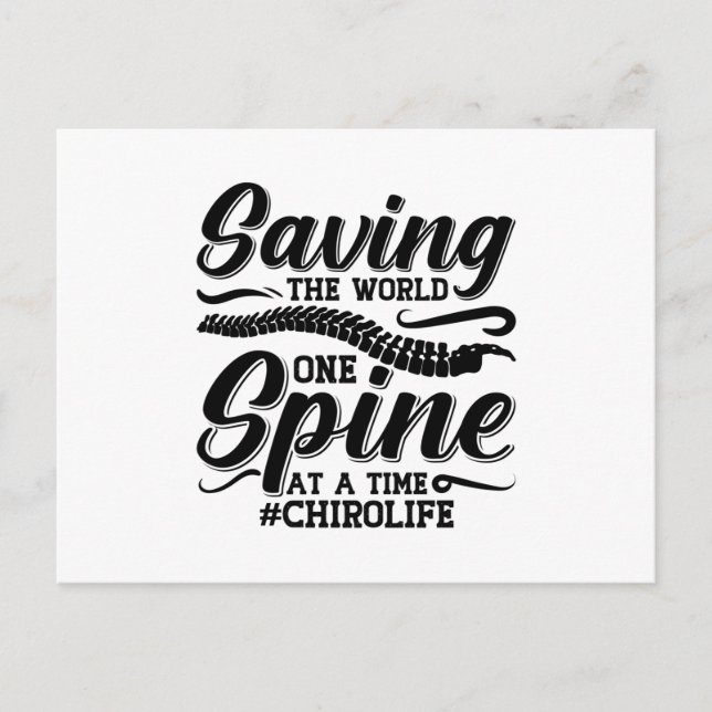 Sparande av chiropraktor i världsryggraden vykort (Framsida)