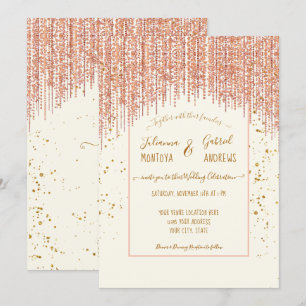 Sparande Glitter Elfenbenskusten Ro GoldWedding I Inbjudningar