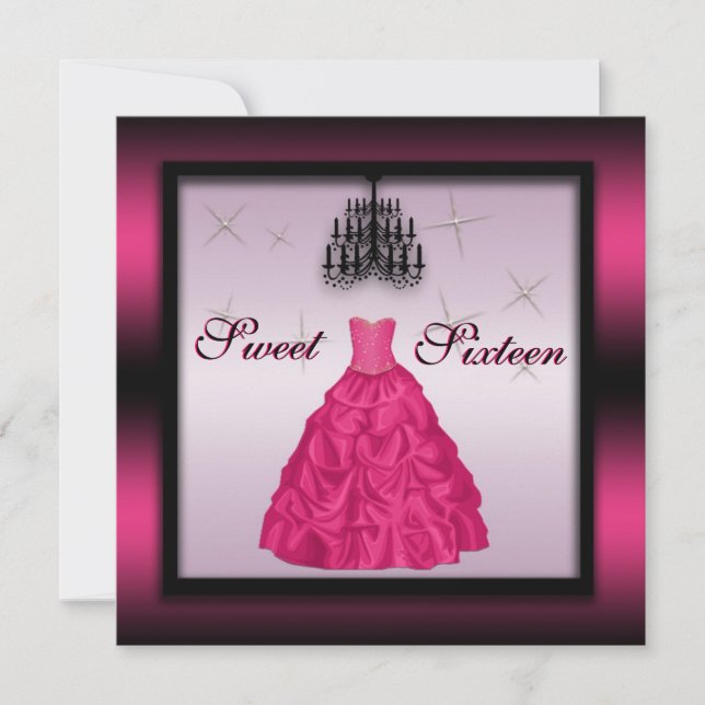 Sparande Sweet sixteen Inbjudan (Framsida)