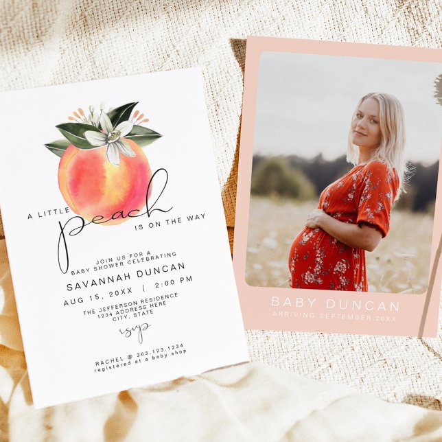 SPARANNAH lite Peach Baby Shower Pekor Inbjudningar (Skapare uppladdad)