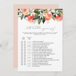 SPARANNAH Peach What did Groom say Möhippa Game Inbjudningar