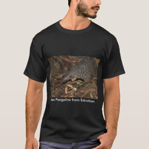 SparaPangolins från utplåningT-tröjasvart T-shirt