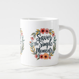 Sparar Blommigten Simple Moments Boho-citat Jumbo Mugg
