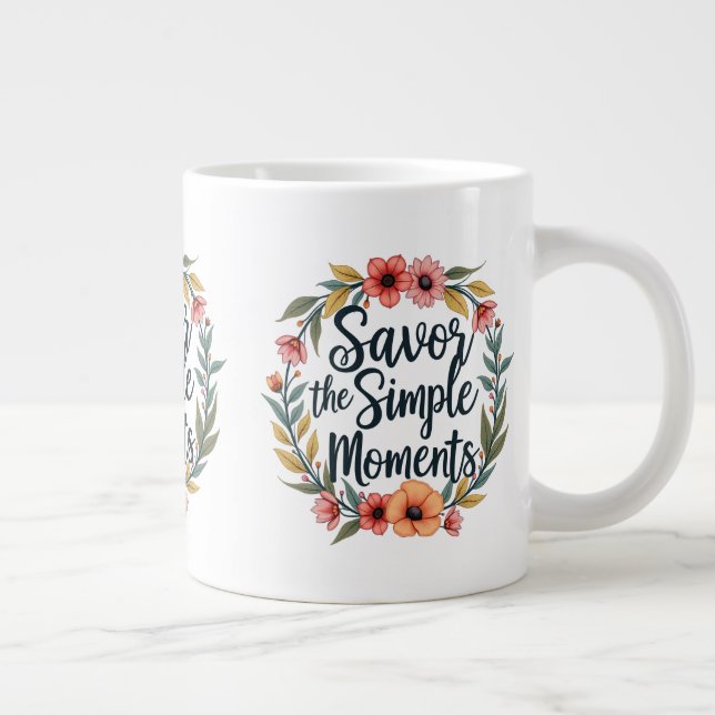 Sparar Blommigten Simple Moments Boho-citat Jumbo Mugg (Höger)