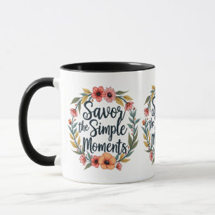 Sparar Blommigten Simple Moments Boho-citat Mugg