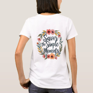 Sparar Blommigten Simple Moments Boho-citat T Shirt