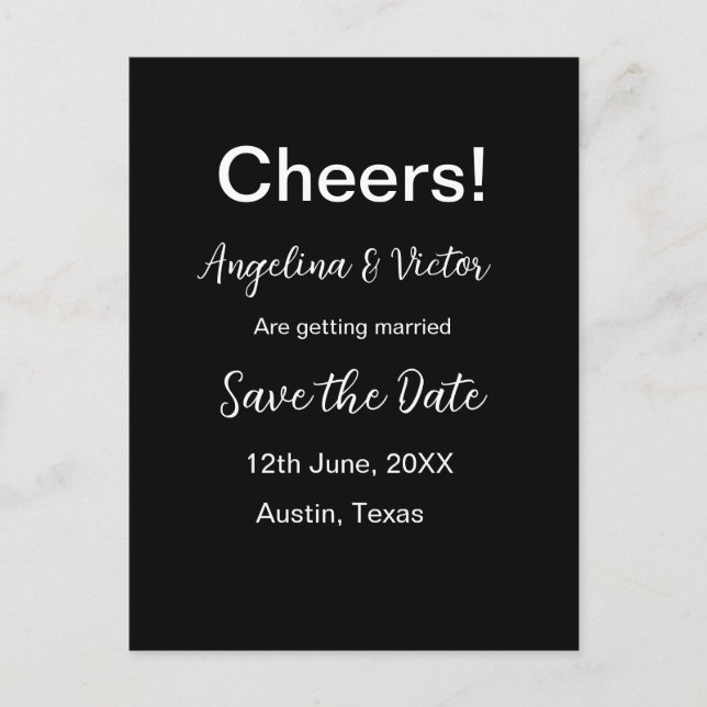 Sparar datumet med enkel, modern elegant vykort (Framsida)