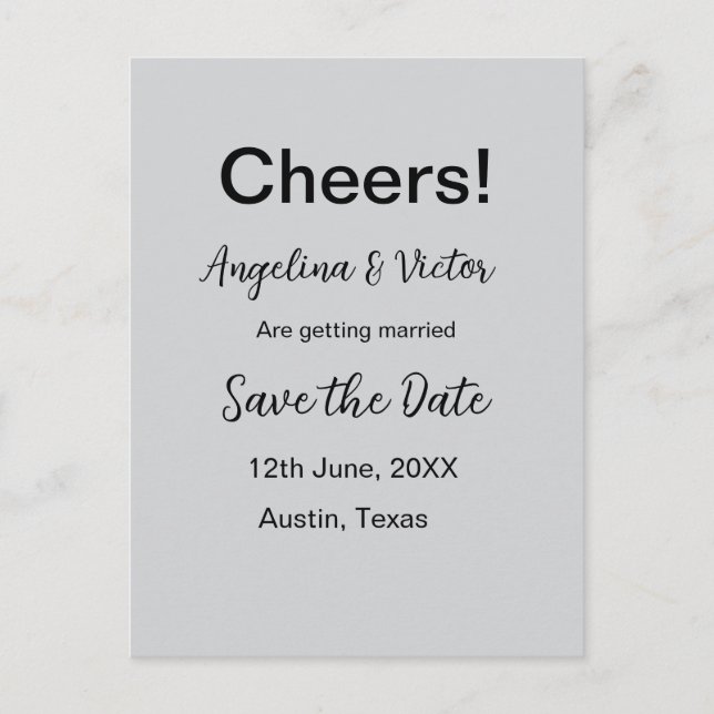 Sparar datumet med enkel, modern elegant vykort (Framsida)