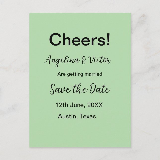 Sparar datumet med enkel, modern elegant vykort (Framsida)