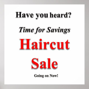 Sparar Haircut Sale Poster projektionsyta