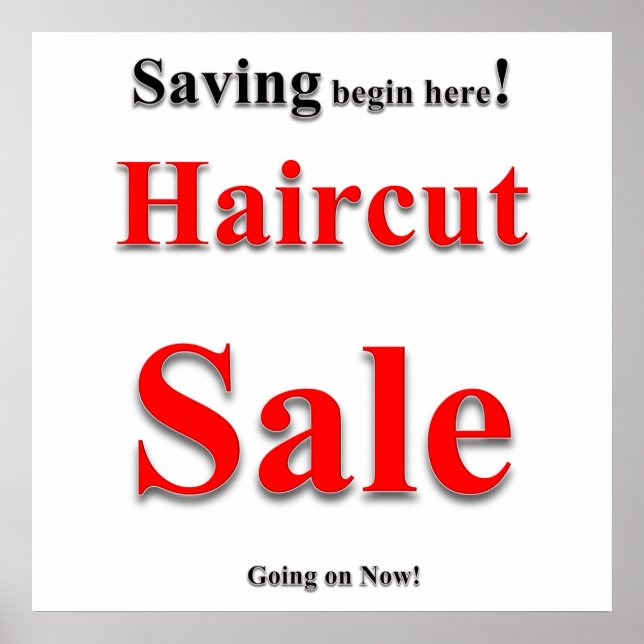 Sparar Haircut Sale Poster projektionsyta (Framsidan)