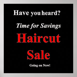 Sparar Haircut Sale Poster projektionsyta
