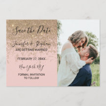 Sparat datumet för Rosa i guld Glitter