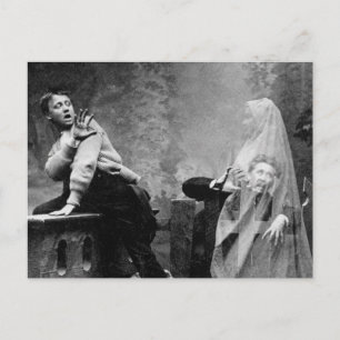 Spårat fält - Vintage Ghost Photo 1880 Vykort