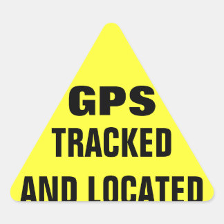 Spårat och lokaliserat GPS Triangelformat Klistermärke