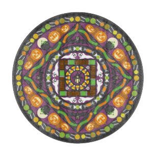 Spårbesättningar och treats Mandala-glasskärmar