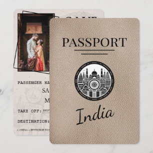 Spardatum för Beige India Passport Spara Datumet