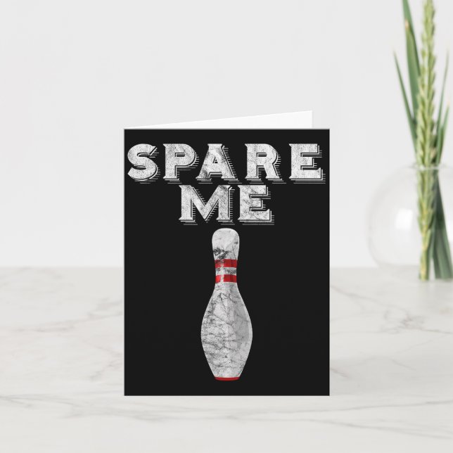 Spare Me Funny Bowling Team Vintage  Kort (Framsida)