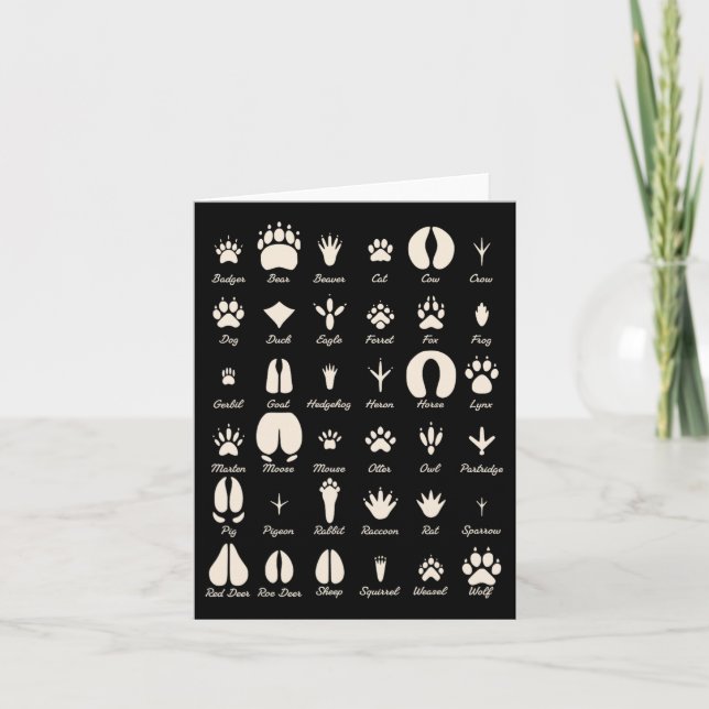Spårets vanliga djur och viltlevande spårvidd kort (Framsida)