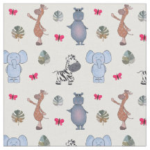 Spårfärgad Safari Animals v.1-vävnad