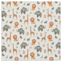 Spårfärgad Safari Animals v.2-tyg