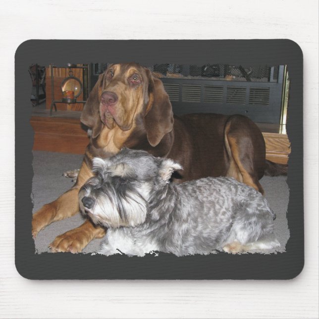 Spårhund- och miniatyrschnauzer Mousepad Musmatta (Framsidan)