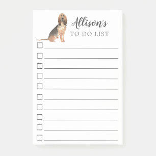 Spårhundhundpersonligen som ska göras, listar post-it block