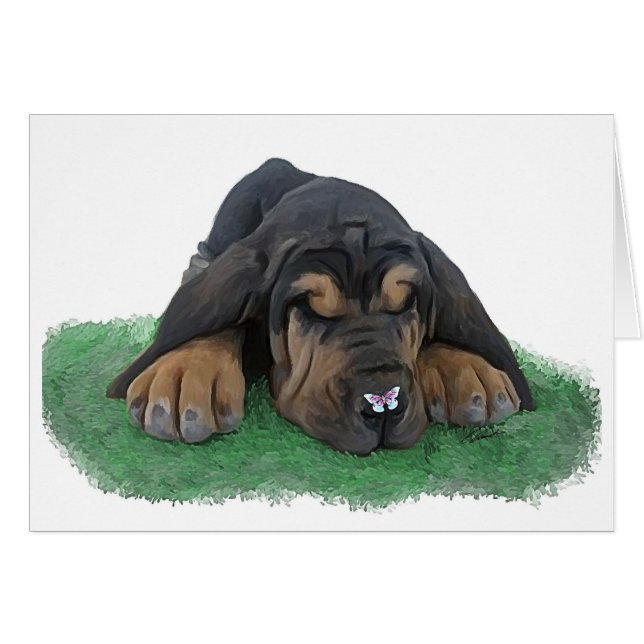 spårhundvalp hälsningskort (Framsidan Horizontal)