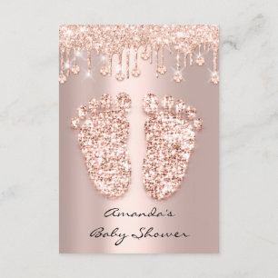 Spark Crystals Dricks Ro Guld Baby Shower Feet Inbjudningar