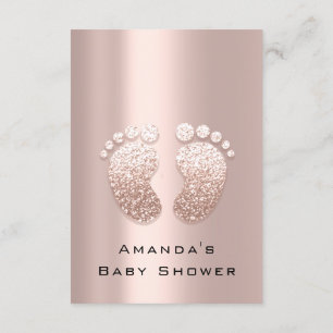 Spark Glitter Baby Shower Feet Ro Girl Boy Boy Inbjudningar
