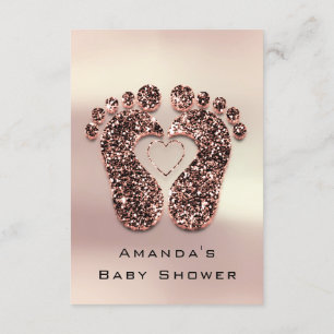 Spark Glitter Baby Shower Feet Ro Skin Modern Inbjudningar