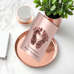 Spark Glitter Baby Shower Feet Ro Skin VIP Inbjudningar
