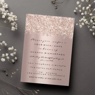 Spark Glitter Confett Ro Guld Möhippa Sweet 16:e Inbjudningar