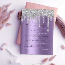 Spark Glitter Drip Silver Lila Grått Möhippa 16:e