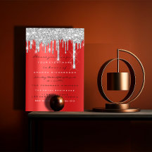 Spark Glitter Drip Silver Red Grått Möhippa 16:e