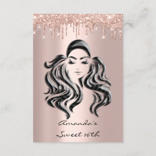 Spark Glitter Drips Ro Guld Sweet 16:e 15:e Lux Inbjudningar