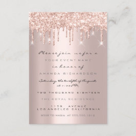 Spark Glitter Drips Ro Möhippa Sweet 16:e Inbjudningar