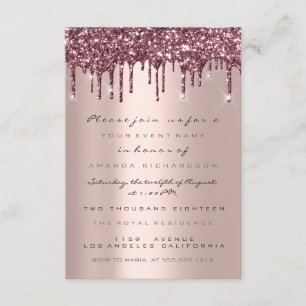 Spark Glitter Drips Rose Gold Bröllop Sweet 16th Inbjudningar