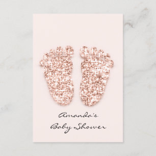 Spark Glitter driver Ro Baby Shower Girl Boy Feet Inbjudningar