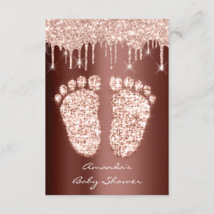 Spark Glitter driver Ro Brown Baby Shower Feet Inbjudningar