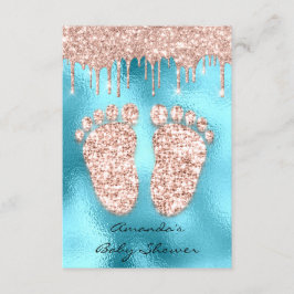Spark Glitter driver Ro Ocean Baby Shower Feet Inbjudningar