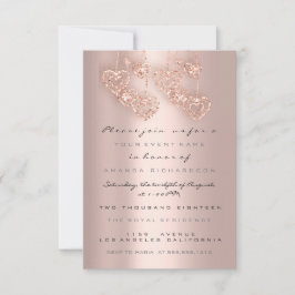 Spark Glitter Drives Ro Hearts Mors dag Baby Inbjudningar