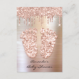 Spark Glitter Drives Ro Metallic Baby Shower Feet Inbjudningar