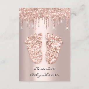 Spark Glitter Drives Ro VIP Baby Shower Feet Inbjudningar