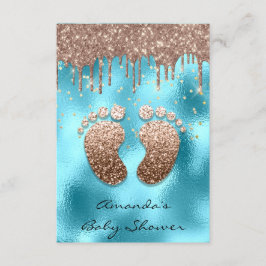 Spark Glitter Drivrutiner Ro Guld Baby Shower Blue Inbjudningar