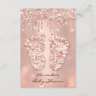 Spark Glitter kör Ro Girl Boy Baby Shower Feet Inbjudningar