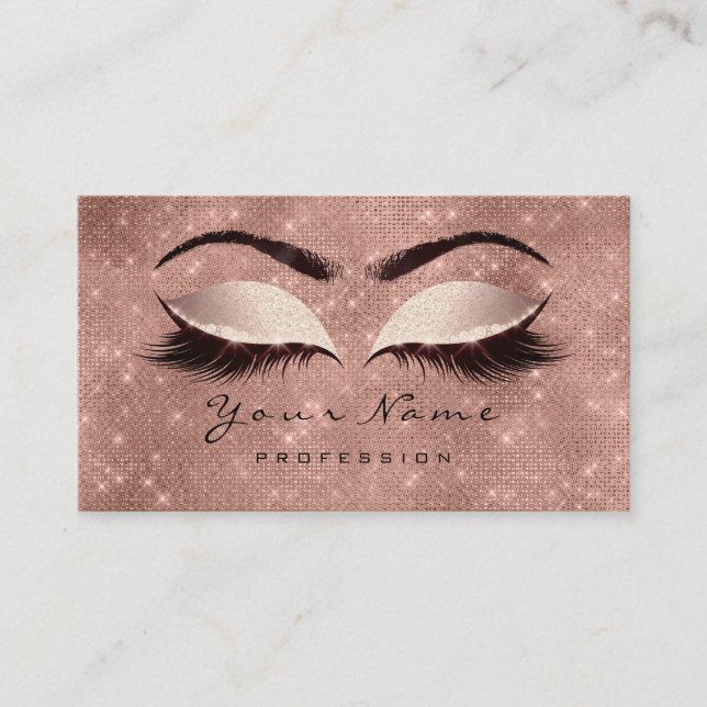 Spark  Glitter Makeup Artist Lash Extension Visitkort (Framsida)