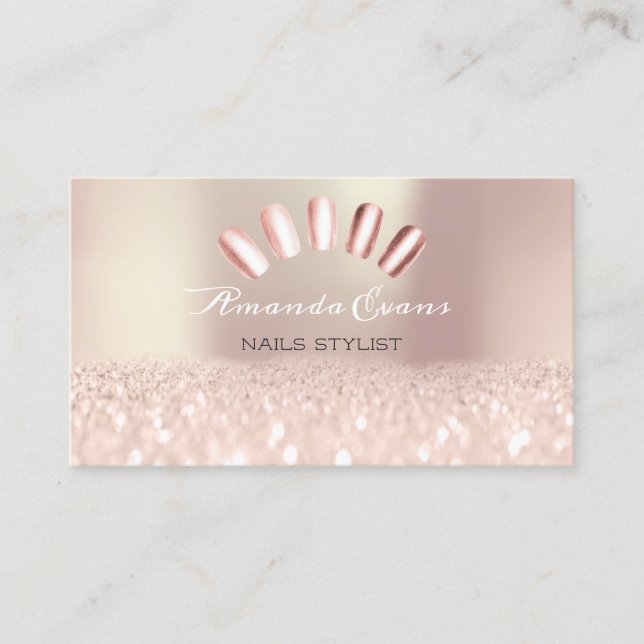 Spark Glitter Ro Spark Nagel Artist Stylist Tidsbeställning Kort (Framsida)