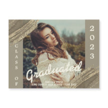 Spark Guld Studenten Photo Announcement Magnet